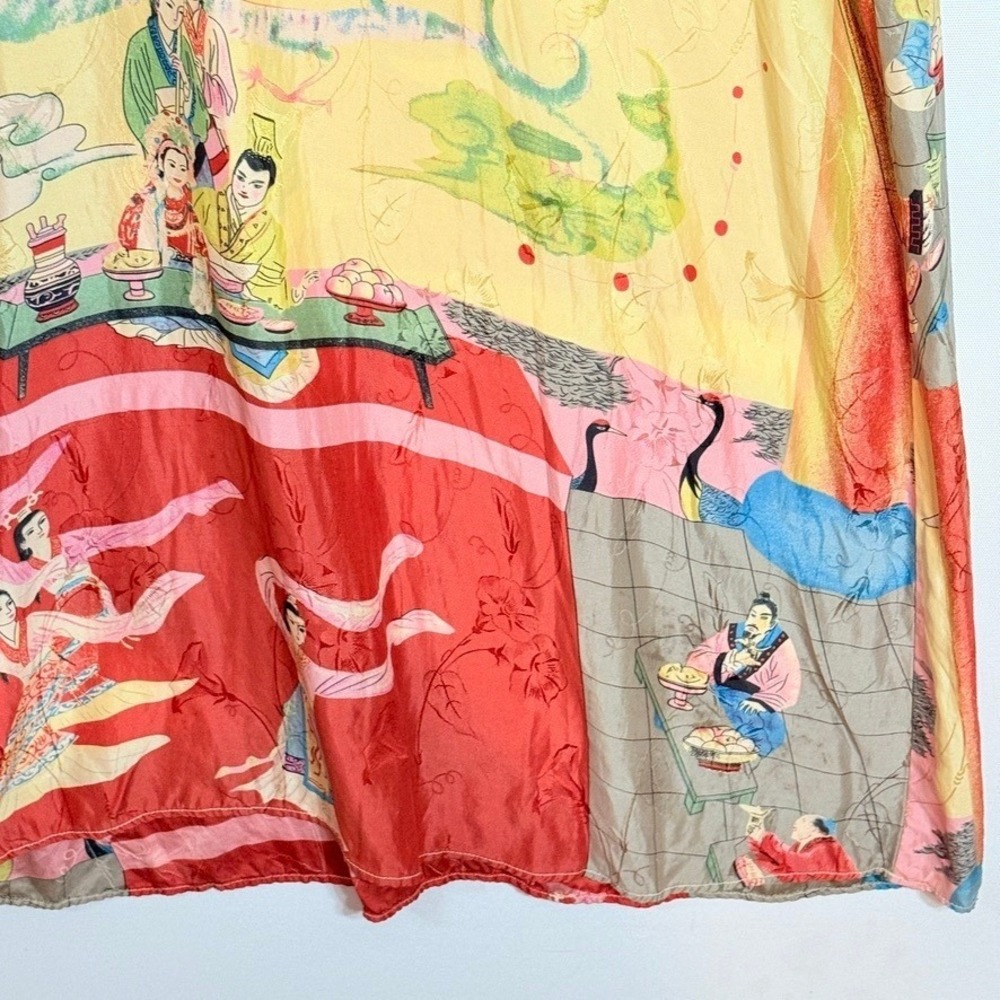 Vintage Citron Santa Monica Womens Medium Asian Artsy Maxi Dress Avant Garde - Picture 3 of 8